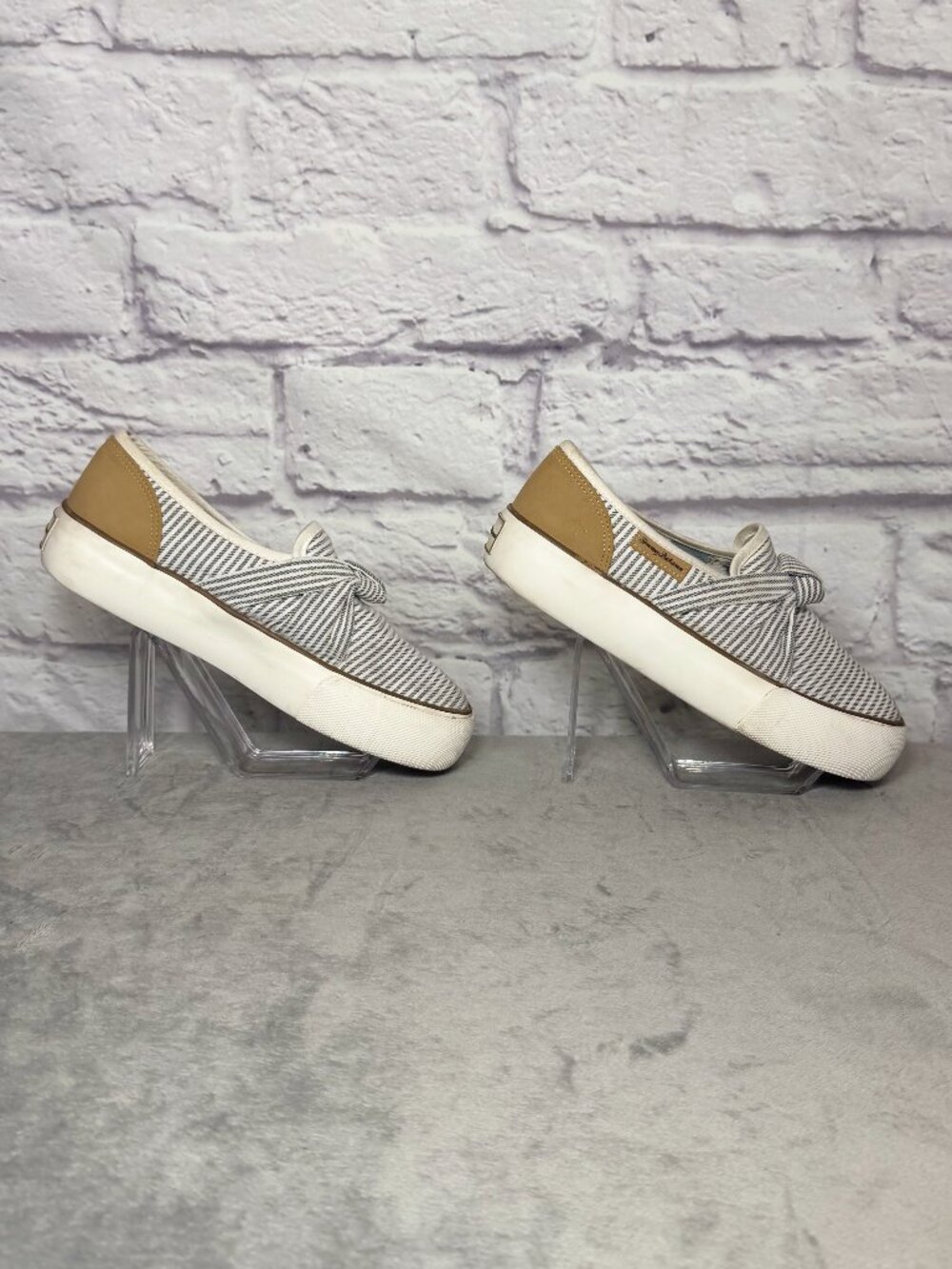 Tommy Bahama Striped Canvas Slip-On Platform Shoes